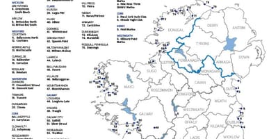 De beste stranden in ierland kaart bekijken