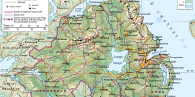 Wegenkaart noord-ierland